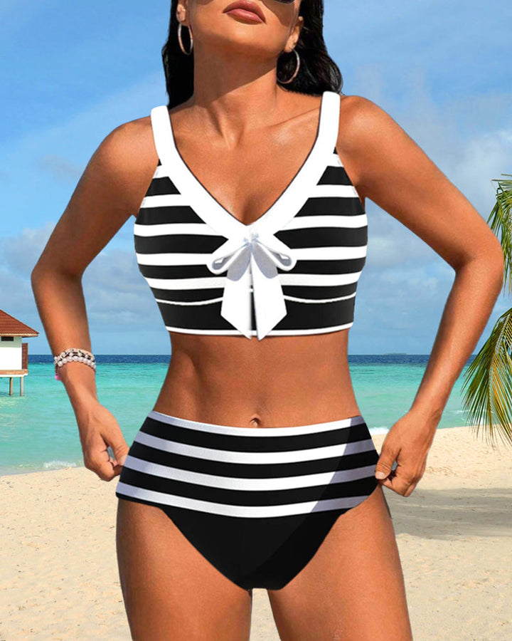 Lula - Hoge taille gestreepte bikini - Image 12
