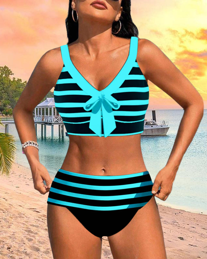 Lula - Hoge taille gestreepte bikini - Image 11
