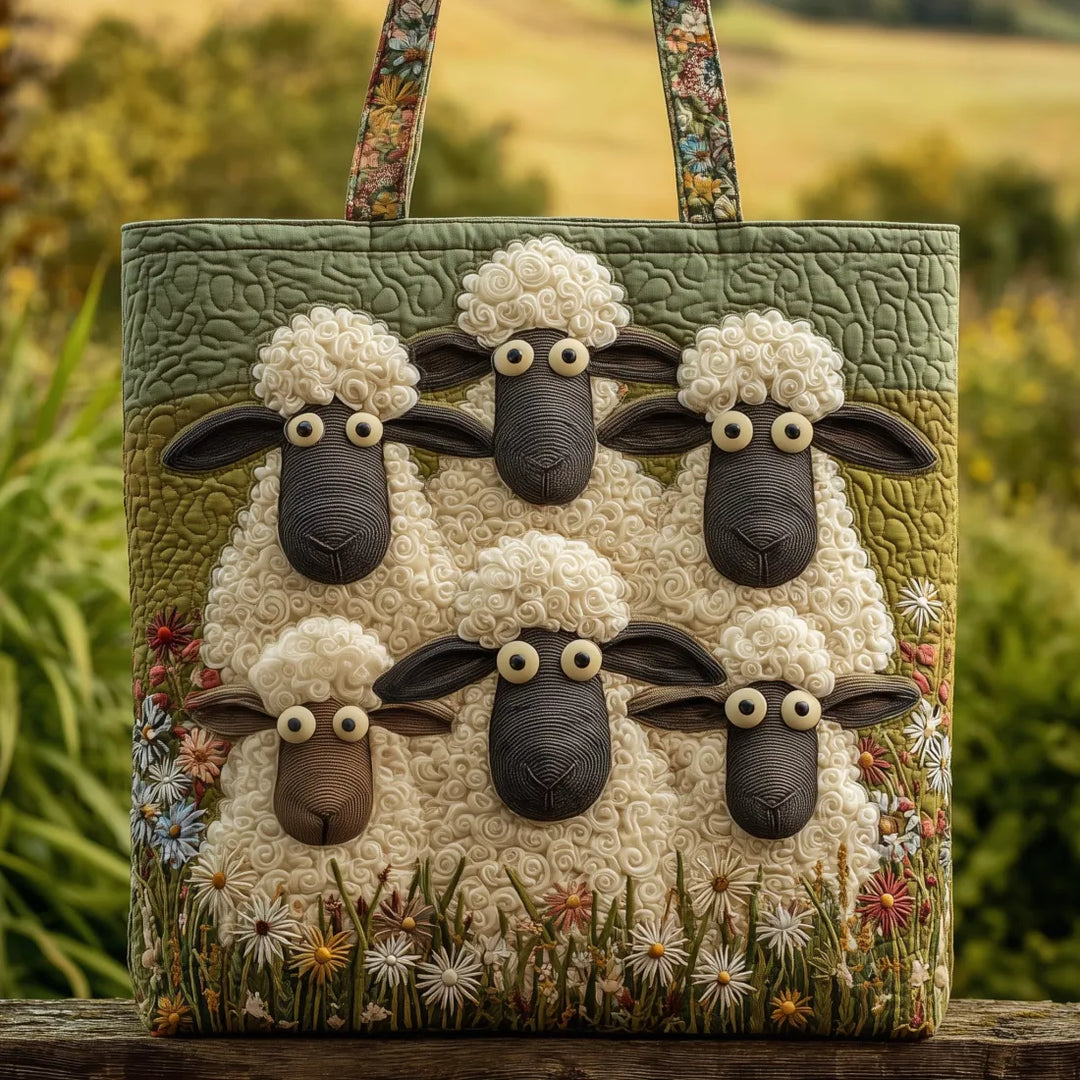 Borsa Artigianale con Cinque Pecore - Image 1