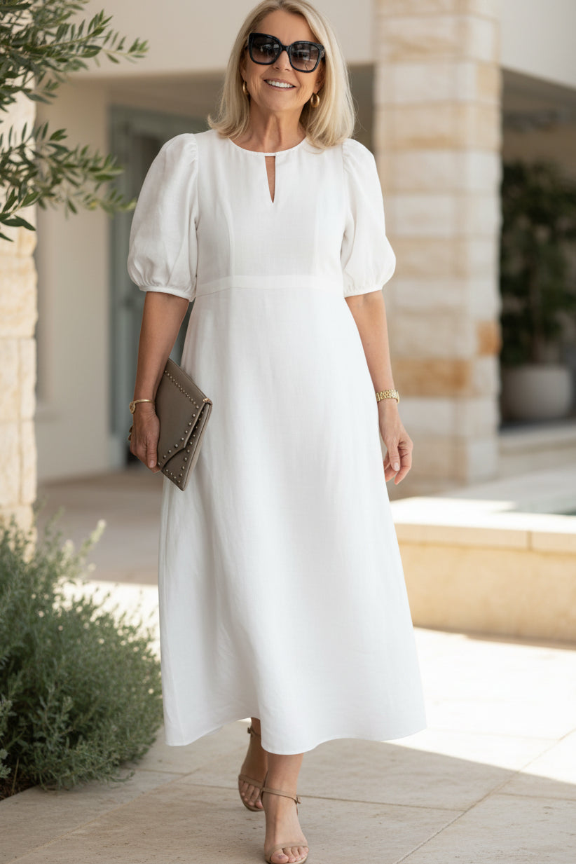 Angela | Elegáns Tummy Covering Maxi Ruha