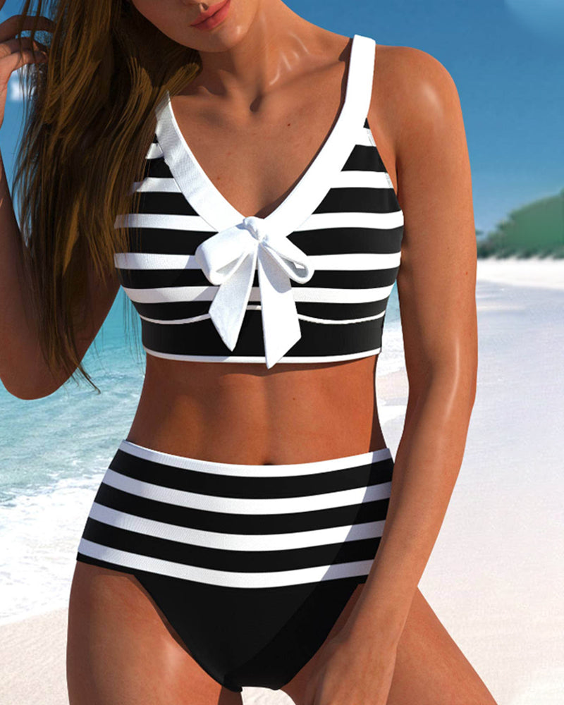Lula - Hoge taille gestreepte bikini - Image 1