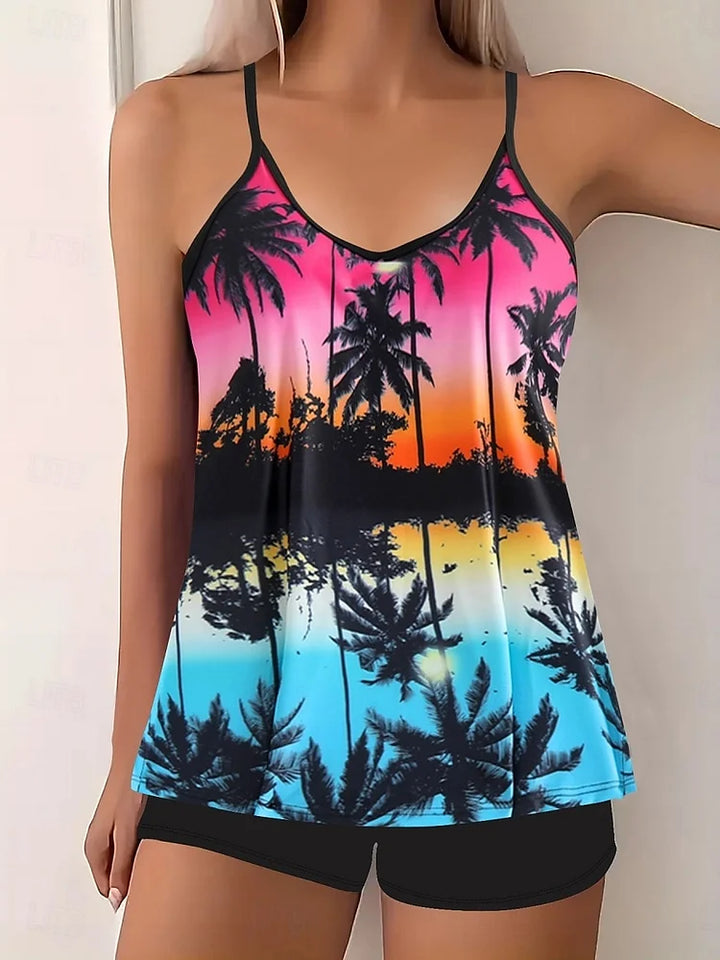La Habana - Tankini set met tropische print en zwembroek - Image 1