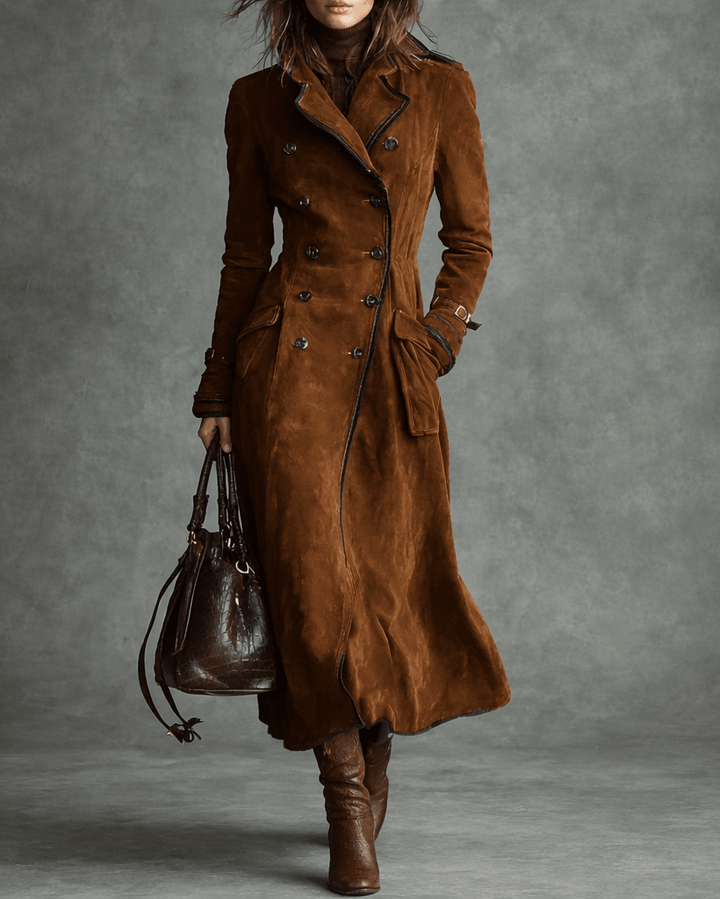 Nathalie – Suede Trench Coat