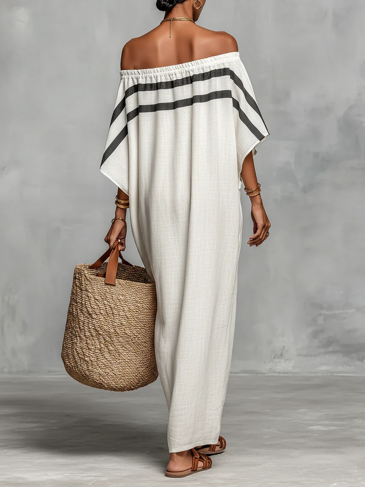 Aveline™ | Off-Shoulder Maxi Ruha Batwing Ujjakkal
