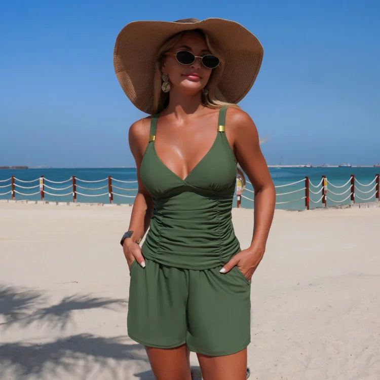 Harper - Gerimpeld tankini set met zakken - Image 1