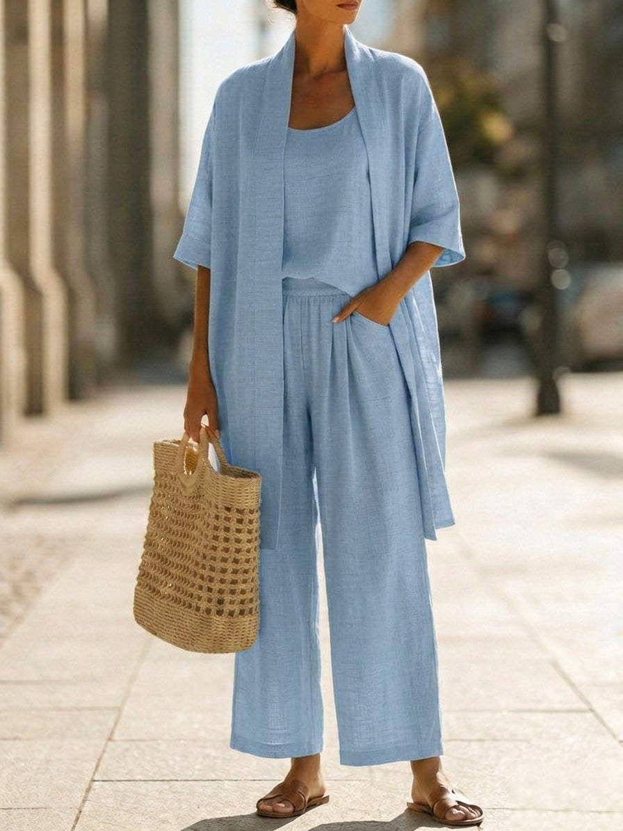 Isabella | Effortless Linen-Cotton Three-Piece Set